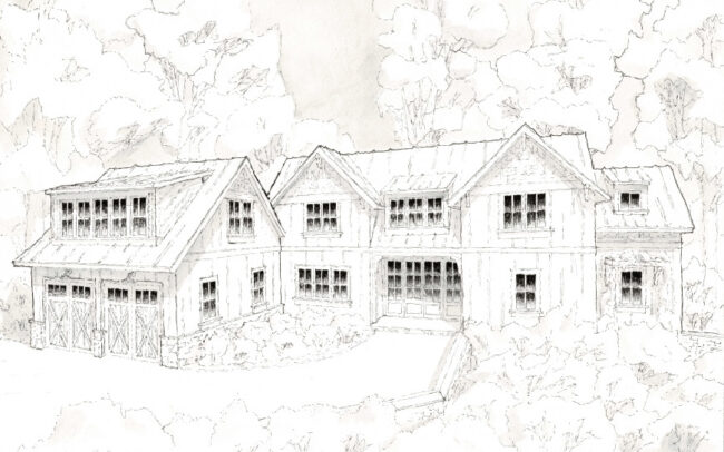 Modern Lake House rendering