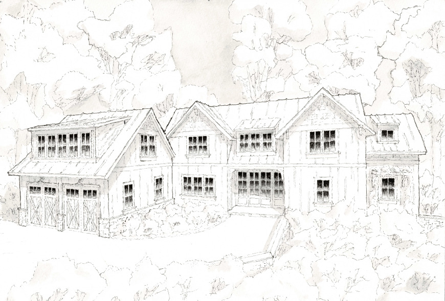 Modern Lake House rendering